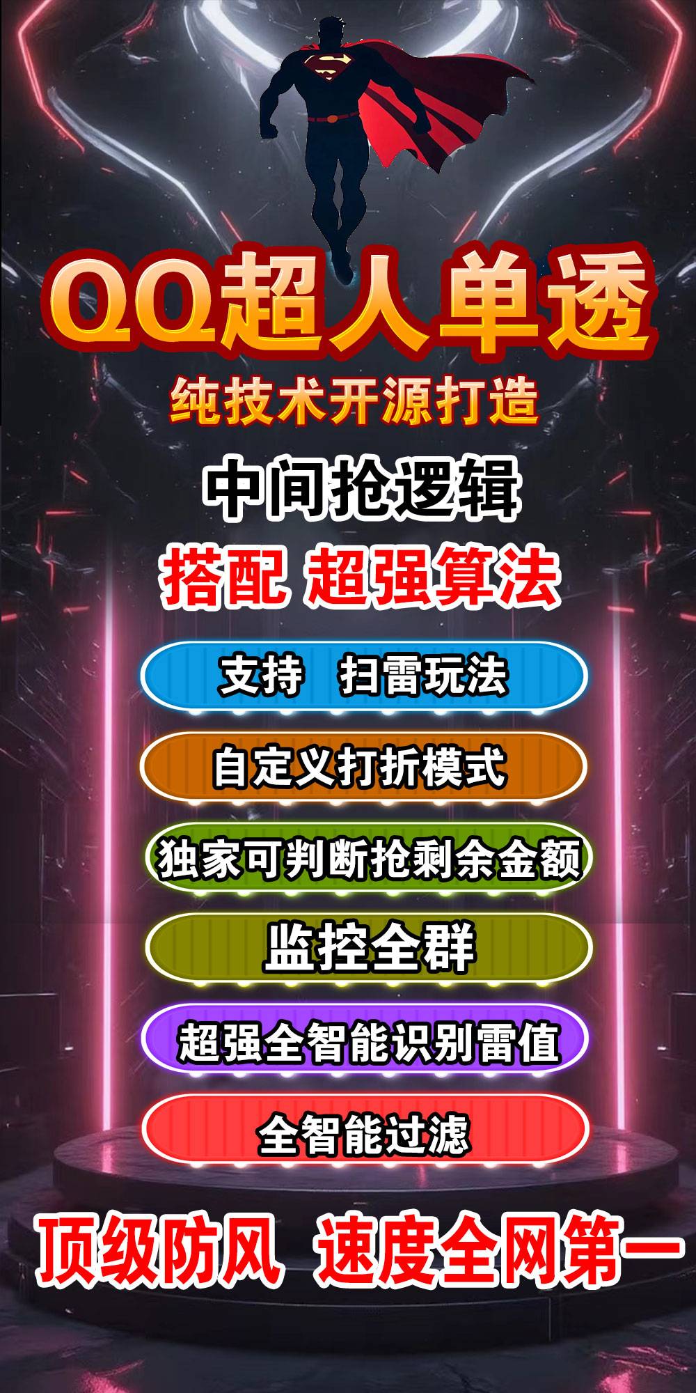 QQ电脑超人单号收尾软件,正版激活码授权 天卡 周卡 月卡高端速度快